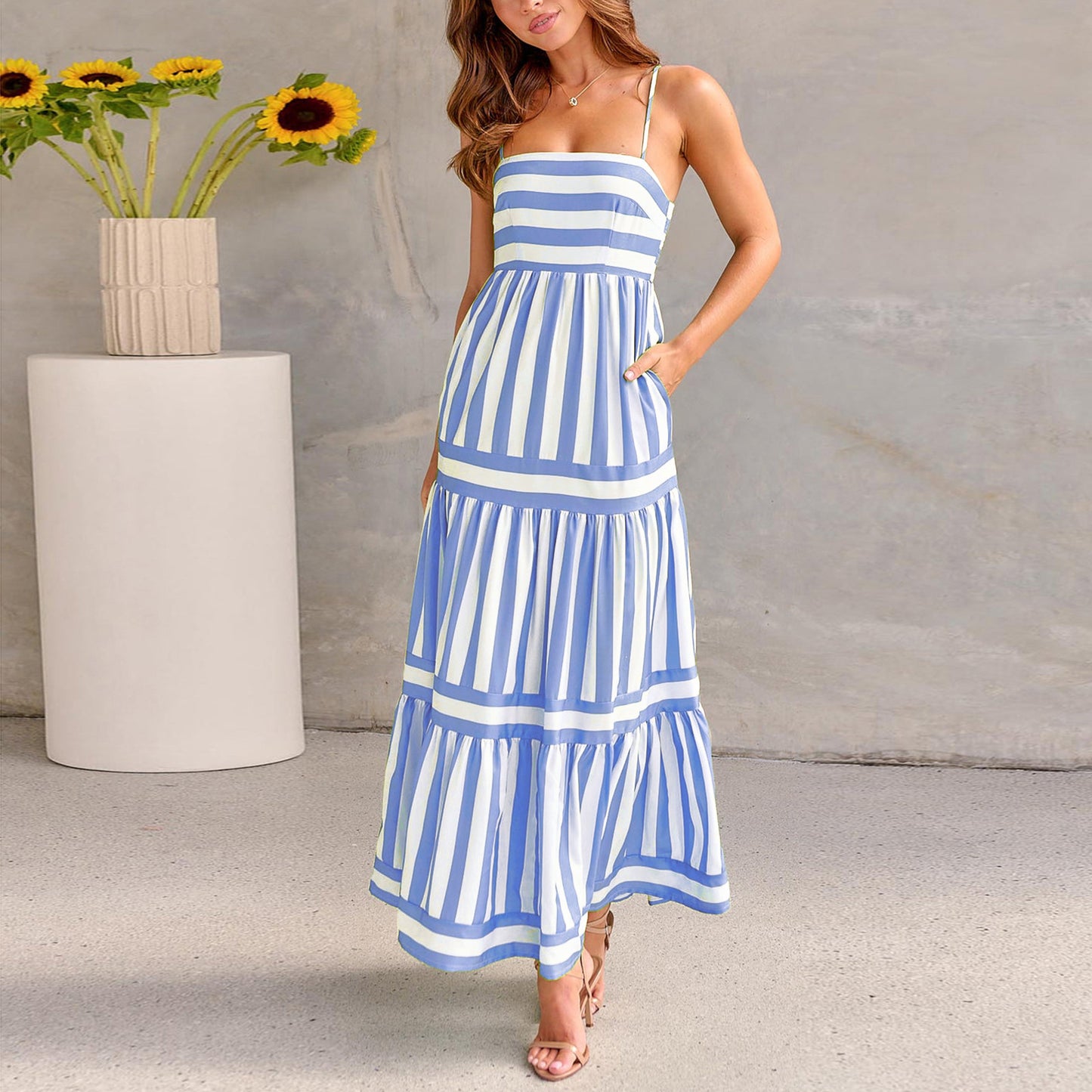 Robe Longue Rayée d'Été