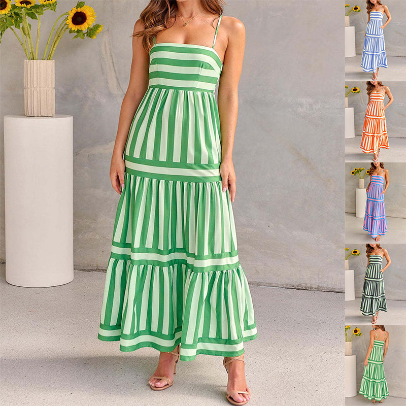 Robe Longue Rayée d'Été