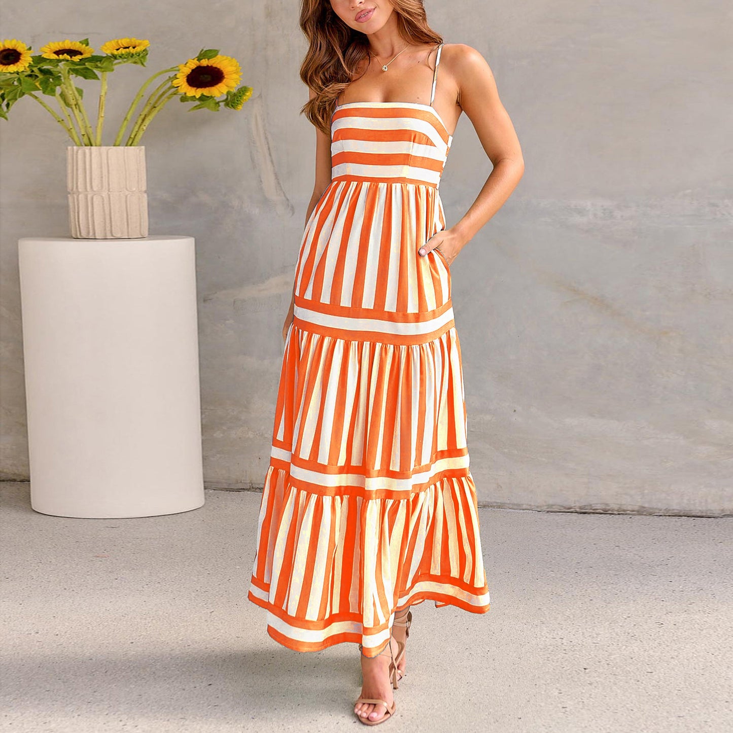 Robe Longue Rayée d'Été