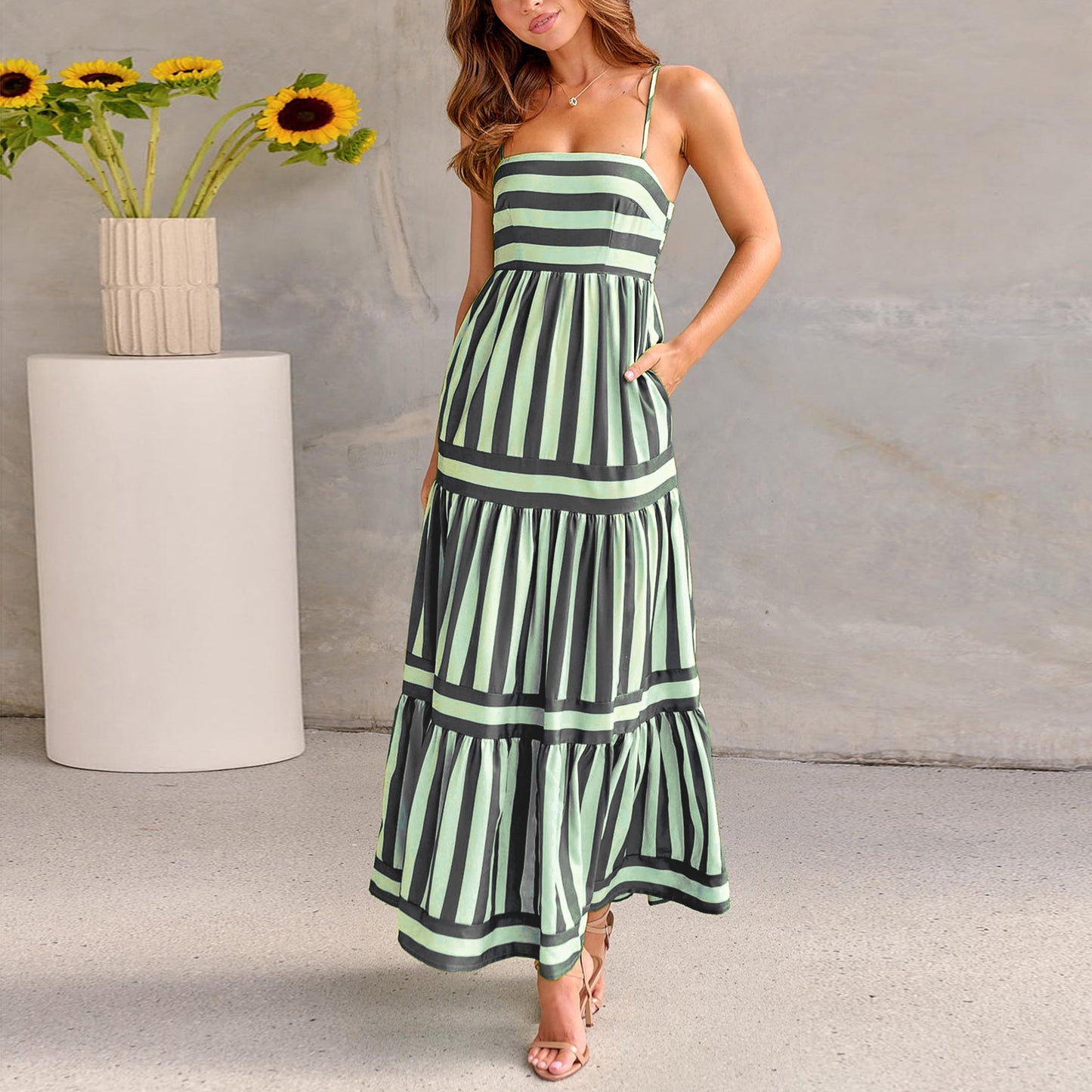 Robe Longue Rayée d'Été